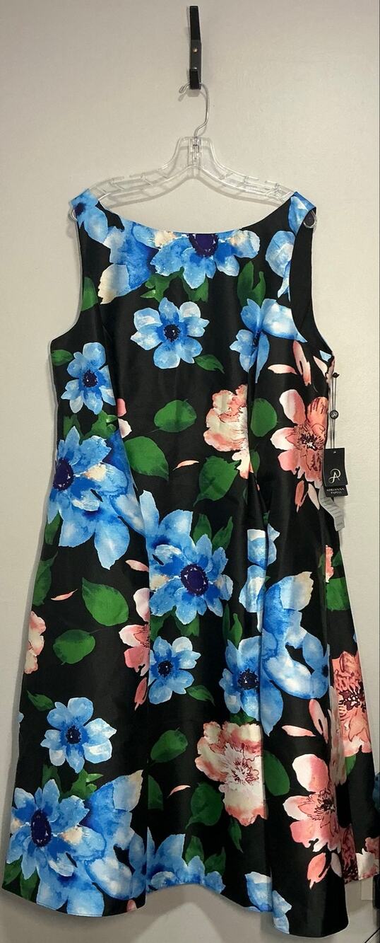 NWT Adrianna Papell sleeveless floral Tea Length Dress Sz 22